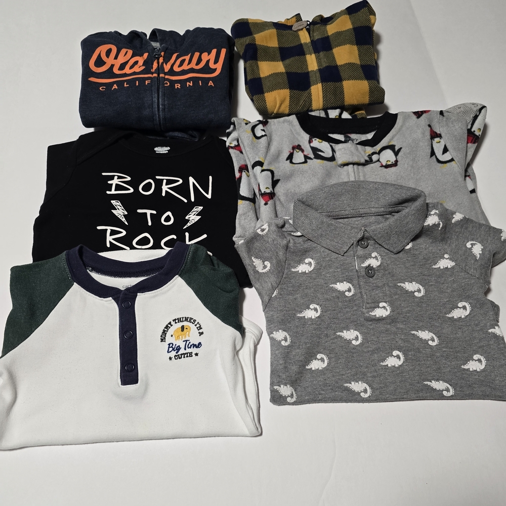18-24M Boys Onsies, Sweaters, Sweatpants, Footie & Plush Dog Bundle - 10 Items - Picture 8 of 16